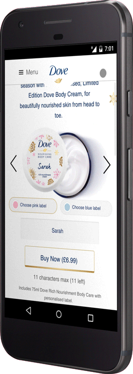 Dove UK Mobile Interface 1